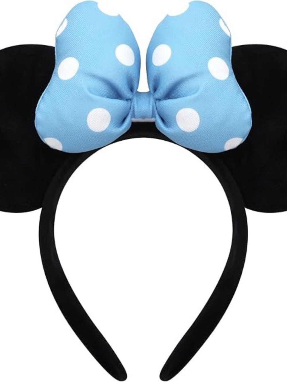 Mouse Ears Headband for Women and Ladies, Polka Dot Bow Mini Ears Costume
